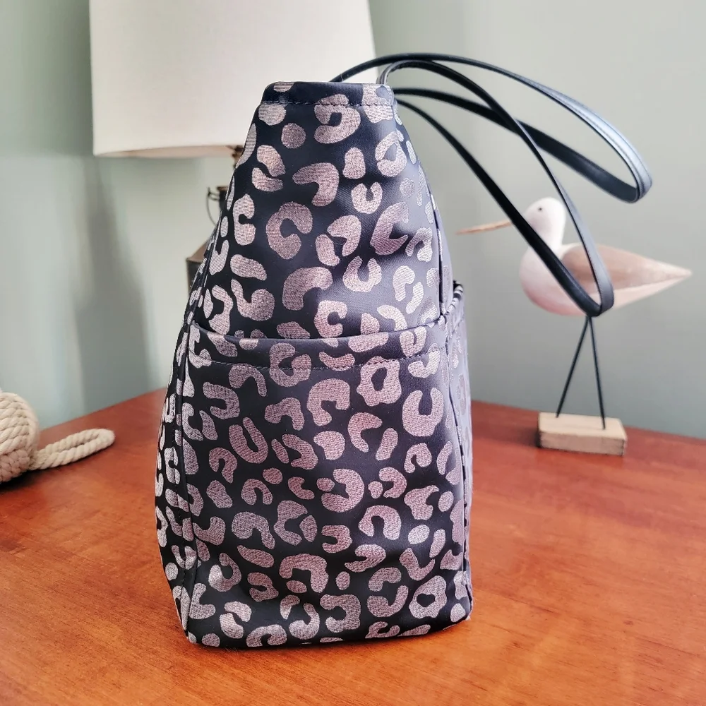 Kate Spade K9308 Chelsea Large Metallic Leopard Nylon Tote Bag